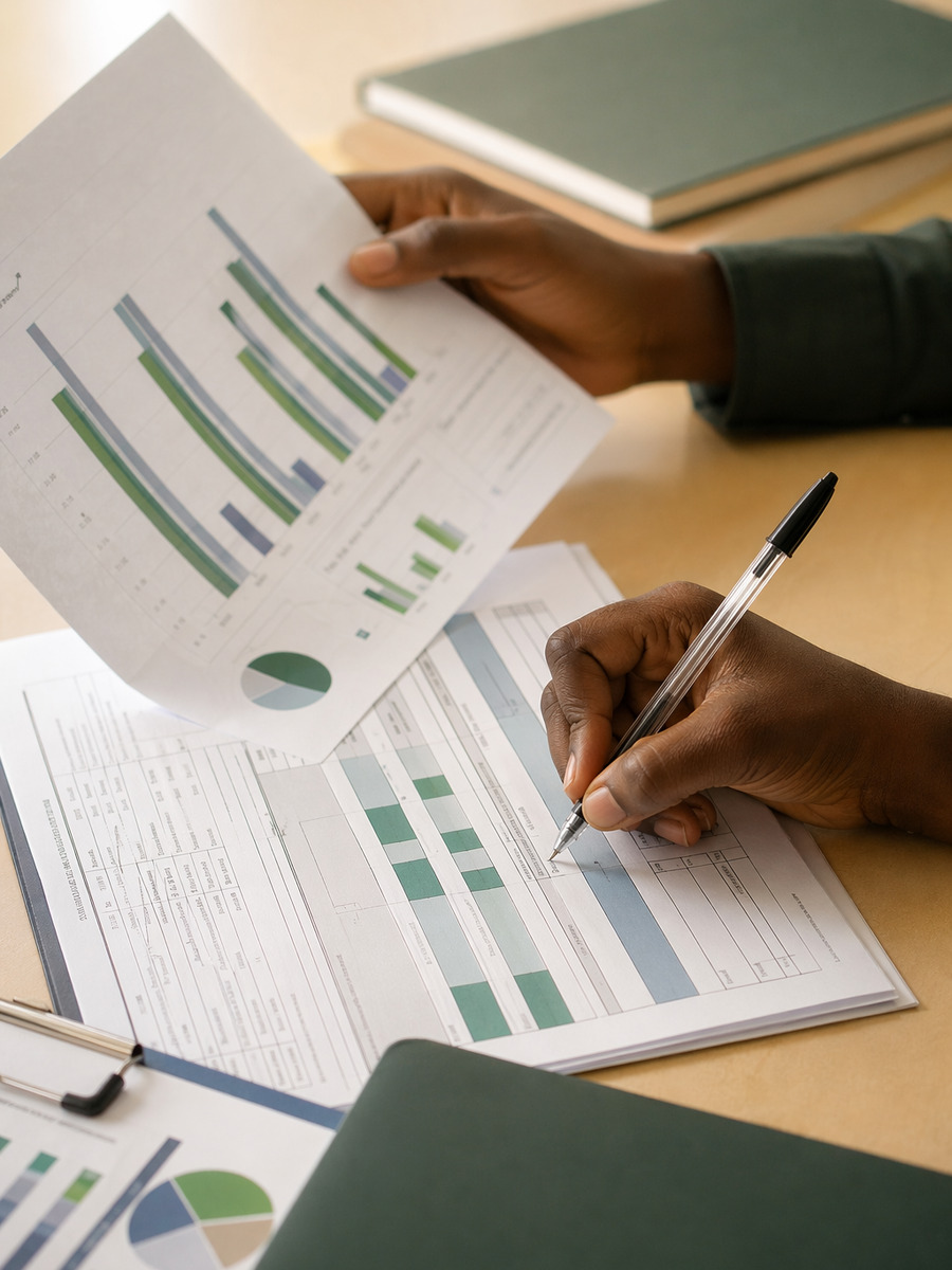 Research papers and charts reviewed during a PICHNET evidence session.